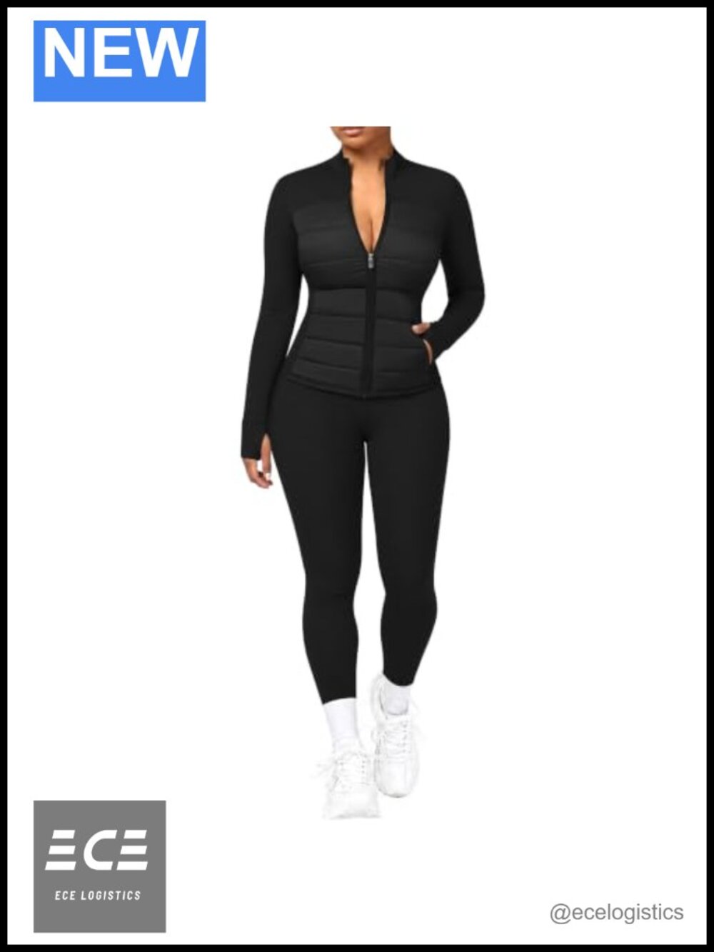 UOUA 2 Piece Outfits Workout Sets Running Jacket Yoga Leggings